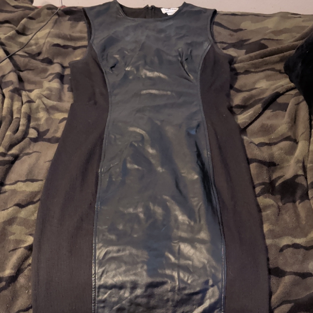 Calvin Klein Black and Gray Mini Dress